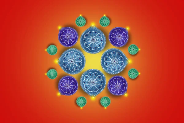 Indian Festival Diwali Diwali Lampada Design — Foto Stock