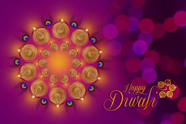 Ινδικό Φεστιβάλ Diwali Σχεδιασμό Λάμπα Diwali — Φωτογραφία Αρχείου