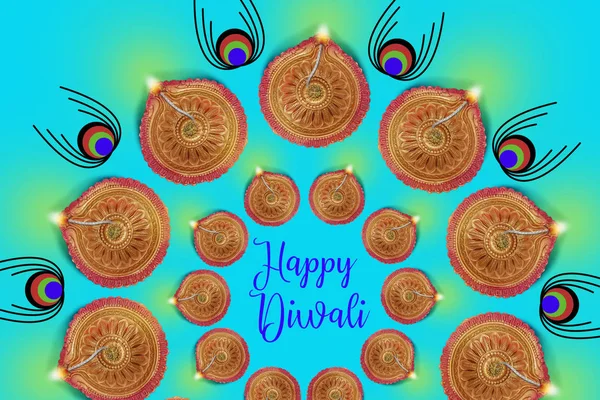 Indiai Fesztivál Diwali Diwali Lámpa Tervezés — Stock Fotó