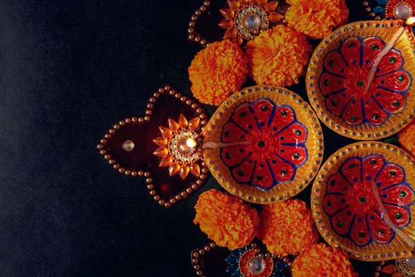 Hint Festivali Diwali Diwali Lamba Çiçek Rangoli — Stok fotoğraf