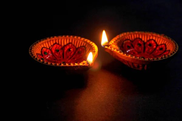 Hinduskie Święto Diwali Rangoli Lampa Kwiat Diwali — Zdjęcie stockowe