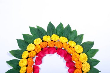 Kadife çiçeği çiçek rangoli Diwali festivali, Hint Festivali çiçek dekorasyon için tasarım