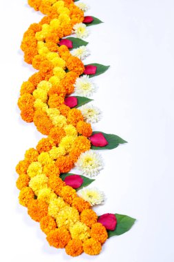 Kadife çiçeği çiçek rangoli Diwali festivali, Hint Festivali çiçek dekorasyon için tasarım