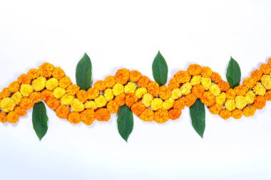 Kadife çiçeği çiçek rangoli Diwali festivali, Hint Festivali çiçek dekorasyon için tasarım