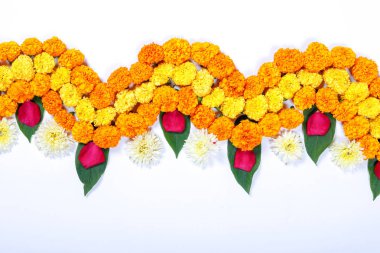 Kadife çiçeği çiçek rangoli Diwali festivali, Hint Festivali çiçek dekorasyon için tasarım