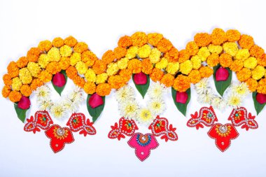 Kadife çiçeği çiçek rangoli Diwali festivali, Hint Festivali çiçek dekorasyon için tasarım