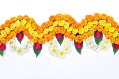 Kadife çiçeği çiçek rangoli Diwali festivali, Hint Festivali çiçek dekorasyon için tasarım