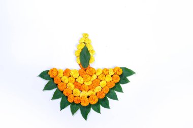 Kadife çiçeği çiçek rangoli Diwali festivali, Hint Festivali çiçek dekorasyon için tasarım