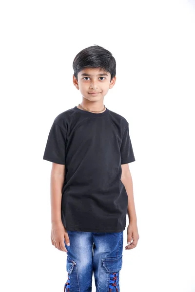 Cute Indian Little Boy Playing Running Giving Multiple Expression — Stockfoto