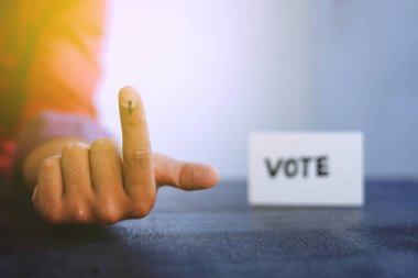 Indian Voter Hand with voting sign