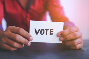 Indian Voter Hand with voting sign