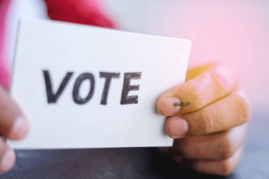 Indian Voter Hand with voting sign