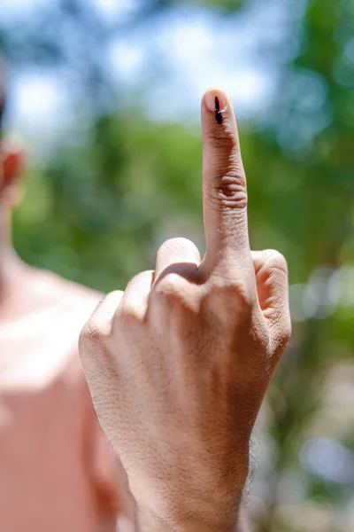 Indian Voter Hand Voting Sign — Stok fotoğraf