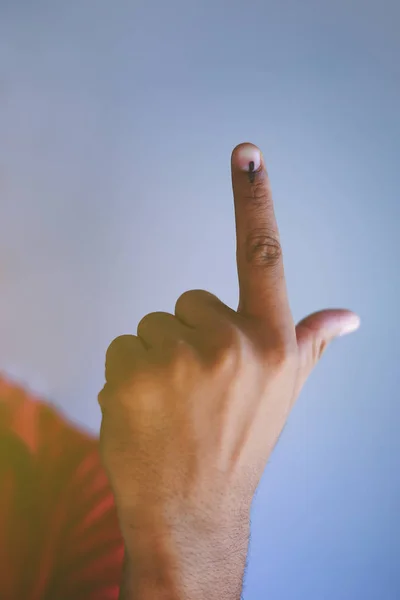 Indian Voter Hand Voting Sign — стокове фото