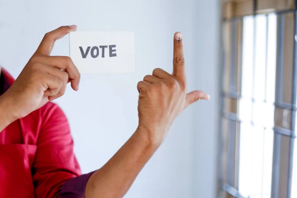 Indian Voter Hand Voting Sign — Stockfoto