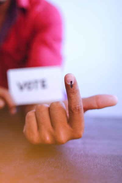 Indian Voter Hand with voting sign