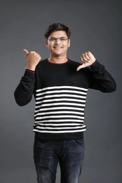 Young Indian Man Showing Thump — Stock Photo, Image
