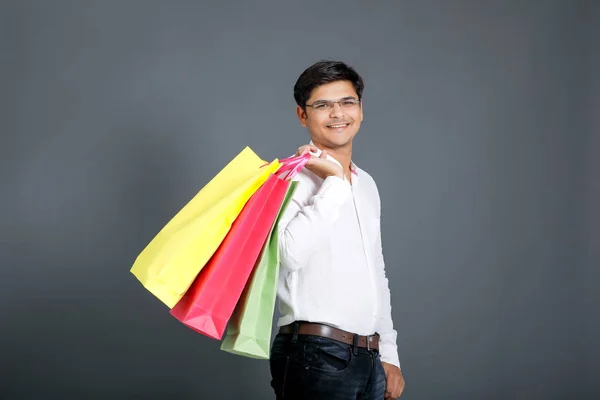 Indian Man Shopping Bags — ストック写真