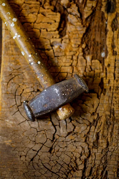 Using Hammer Nail Wood — Stock Photo, Image