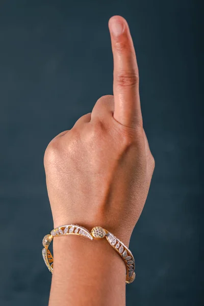 Indian Voter Hand Voting Sign Casting Vote Election — Stock fotografie