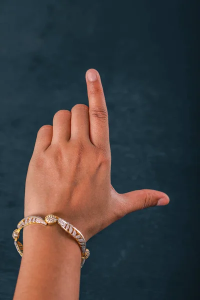 Indian Voter Hand Voting Sign Casting Vote Election — Stock fotografie