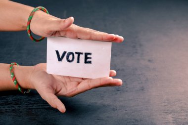 Indian Voter hand with voting sign after casting vote in election