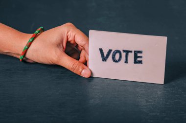 Indian Voter hand with voting sign after casting vote in election