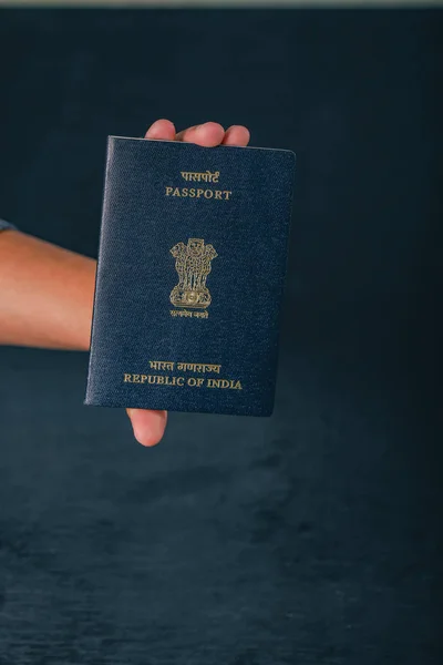 Indian Passport Hand Showing Passport — Stockfoto