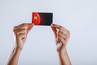 hand showing credit / Debit card