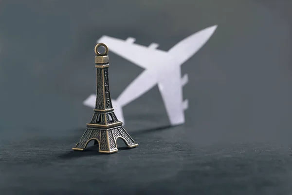 Travel Concept Eiffel Tower Miniature — стоковое фото