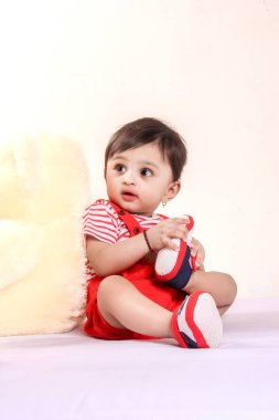 Indian Baby on red tshirt