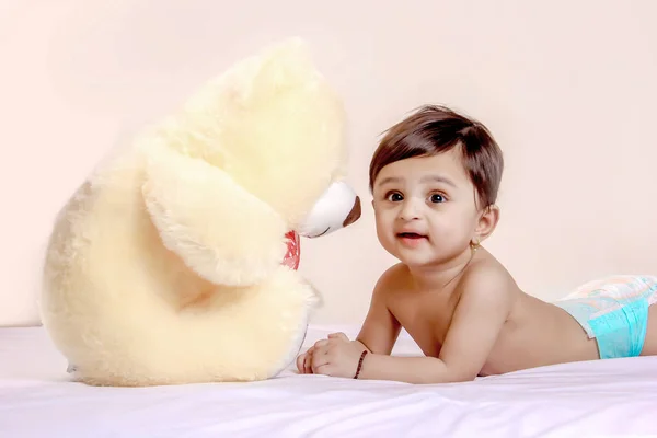 Cute Indian Baby Child Playing Toy — Stockfoto