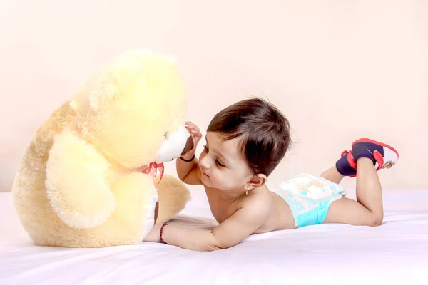 Cute Indian Baby Child Playing Toy — Stok fotoğraf