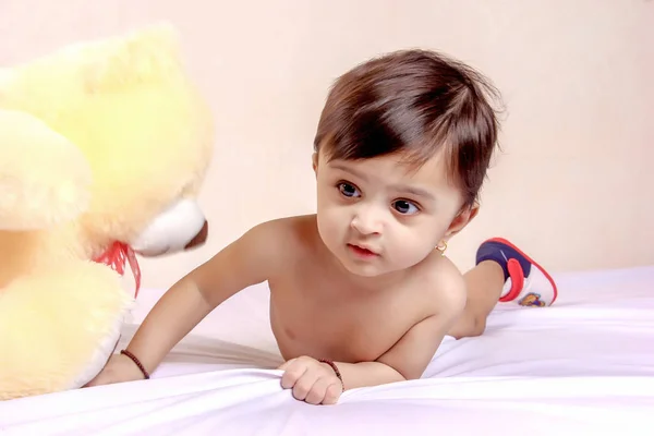 Cute Indian Baby Child Playing Toy — Foto de Stock