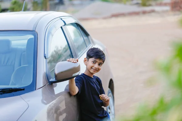 Cute Indian Child Car — 图库照片