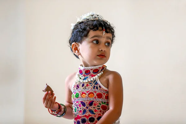 Cute Indian Little Girl Child — Fotografia de Stock