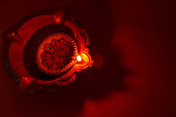 Diwali Festival Indiano Rangoli Lampada Fiore Diwali — Foto Stock