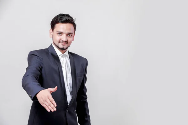 Young Indian Asian Businessman Suit — Stock fotografie