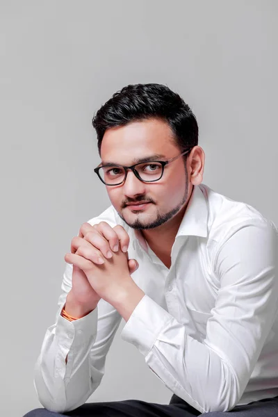 Indisk Ung Man Glasögon — Stockfoto