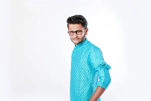 Junge Indische Mann Traditioneller Kleidung — Stockfoto
