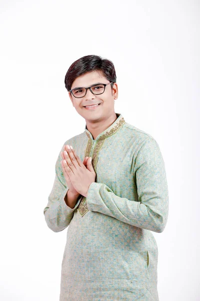 Jeune Homme Indienne Vêtements Traditionnels — Photo