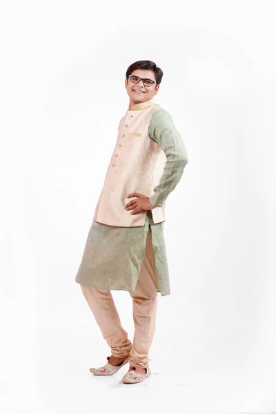 Young Indian Man Traditional Wear — Stok Foto