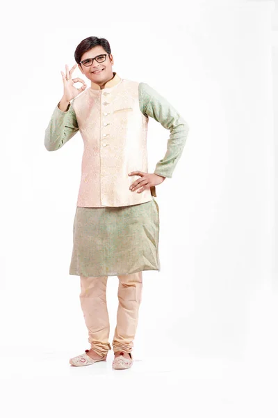 Young Indian Man Traditional Wear — Stock Photo, Image