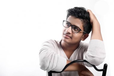 Young Indian / Asian collage student on t shirt