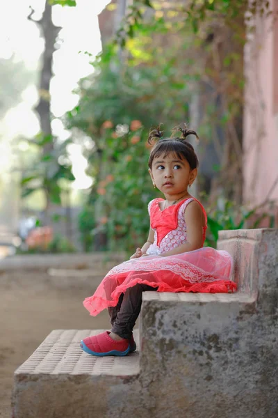 Indian Child Playing Park — Φωτογραφία Αρχείου