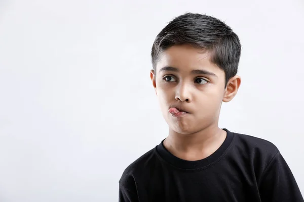 Cute Indian Little Boy Giving Multiple Expression — Stockfoto