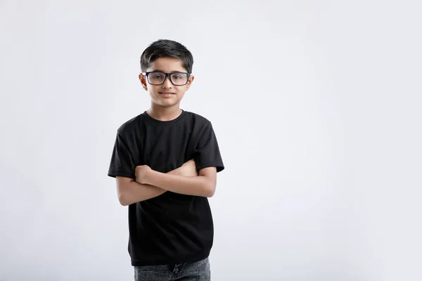Indian Child Wearing Spectacles Looking Seriously — Photo