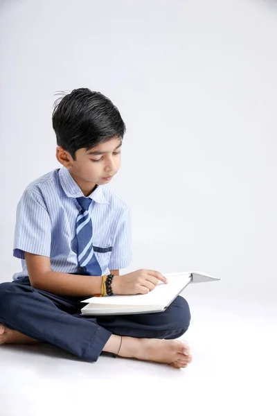 Indian Asian School Boy Note Book Studying — 图库照片