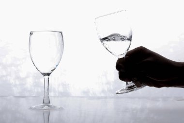 water in wine glass , Water splash