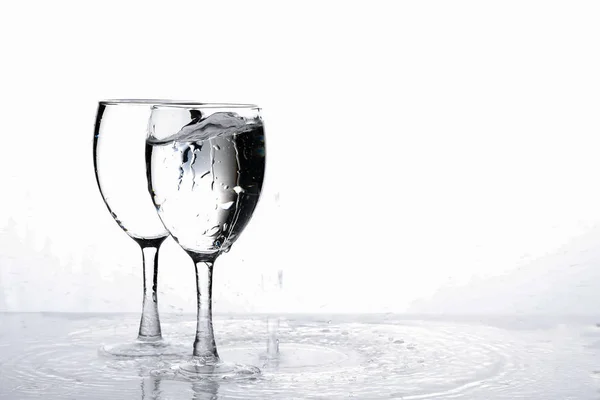 Water Wine Glass Water Splash — стоковое фото